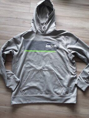 Nike Seattle Seahawks Therma-FIT Mens L Team Grey Football NFL Hoodie Pullover